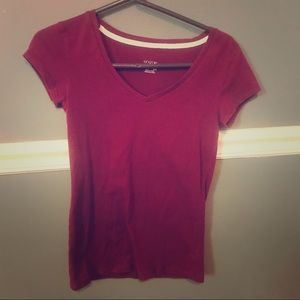 Energie Maroon V-neck T-shirt